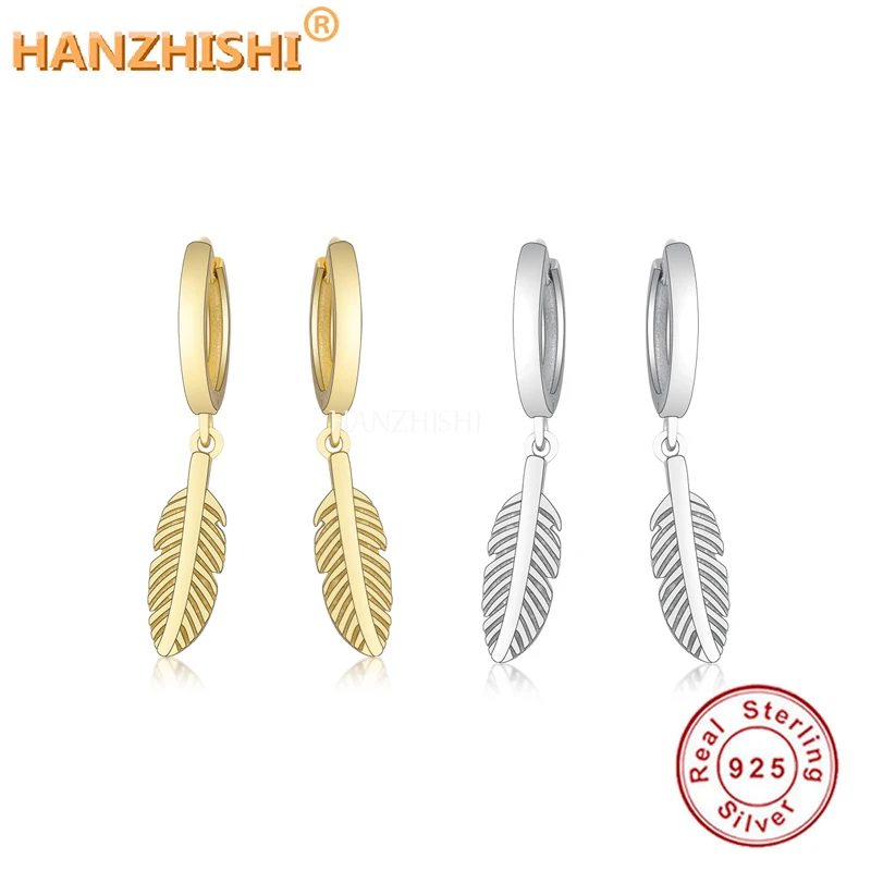 New Arrival 100% 925 Sterling Silver Leaves Drop Earrings for Women Simple Earring Jewelry Gift | Украшения и аксессуары