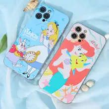 

2021 Disney Mermaid Princess Phone Case Cover for Iphone 13 12 Pro Max 11 8 7 6 S XR PLUS X XS SE 2020 Mini Alice All Inclusive