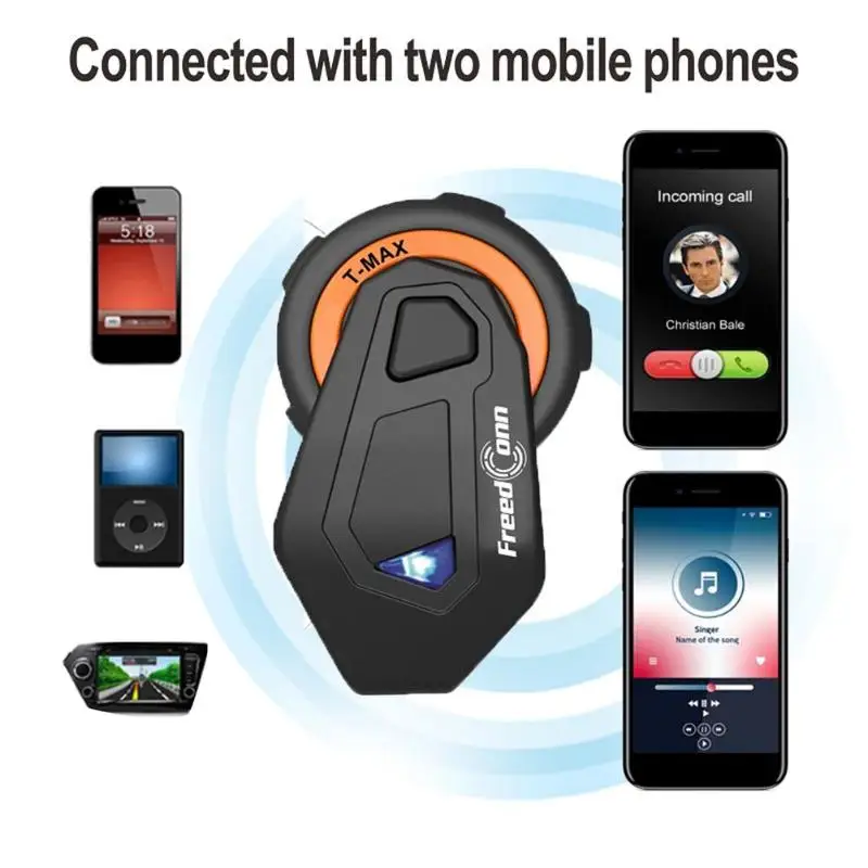 FreedConn t-max 2x1000 м BT4.1 мотоциклетный шлем Bluetooth гарнитура Интерком 6 всадников гарнитуры Intercomunicadores De Casco Moto