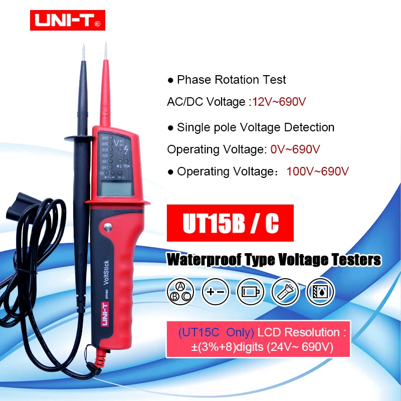 Multifunction Voltage Tester Uni-Trend UT15B UT15C UT15C Multifunction Voltage Tester Uni-Trend UT15B UT15C UT15C