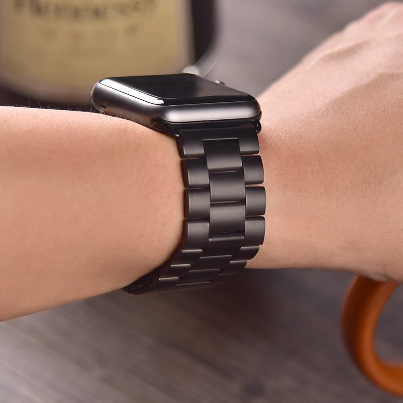Металлический браслет из нержавеющей стали ремешок для apple Watch 5 4 3 2 1 серия 38 мм 40 мм спортивный ремешок для iwatch 42 мм 44 мм аксессуары