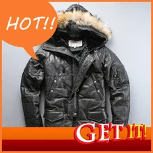 Мужской пуховик из натуральной кожи, зимний пуховик с натуральным мехом и капюшоном, теплый пуховик на утином пуху, Мужская Толстая куртка большой вместимости