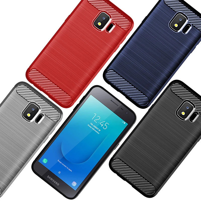 Чехол для Samsung Galaxy J2 Core 2018 силиконовый бампер из ТПУ противоударный углеродный