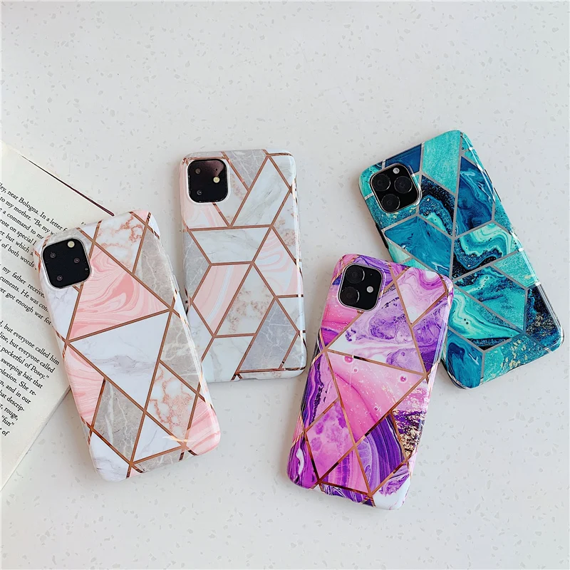 Роскошный чехол с мраморным покрытием для iPhone 11 11Pro Max XS MAX XR X iphone 7 8 6 6s Plus Мягкий