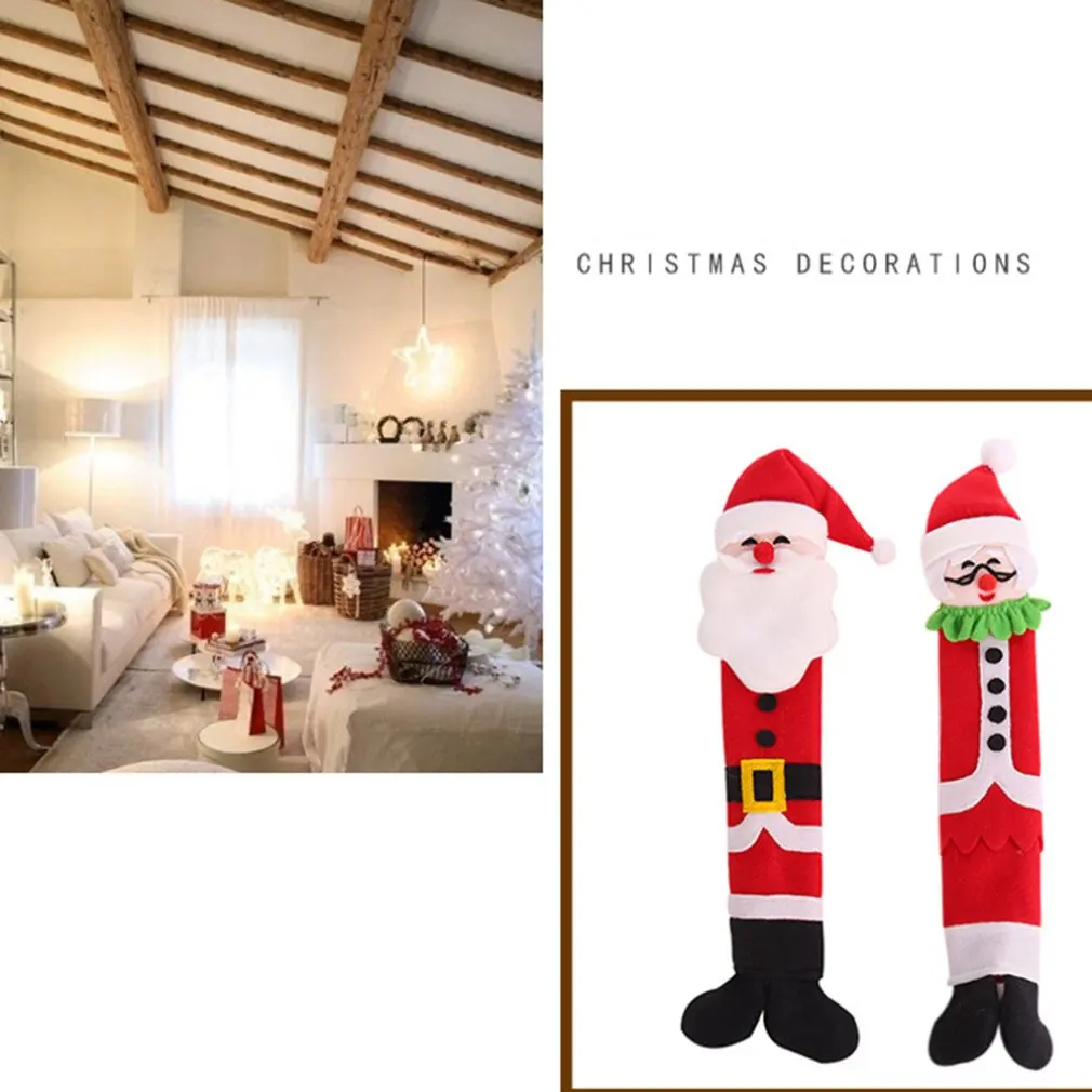Refrigerator Door Handle Covers Christmas Decorations Cartoon Cute Door Knob Covers Handle Sets