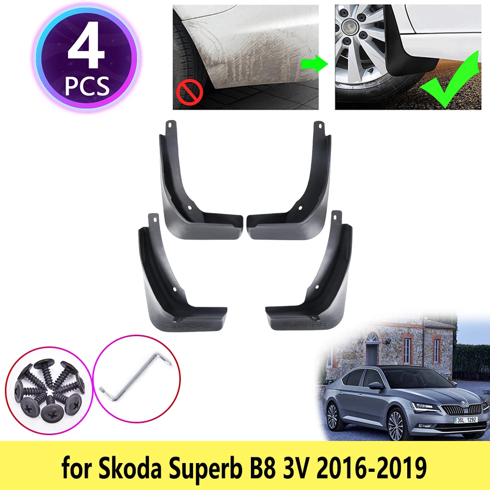 4 шт. для Skoda Superb 3 B8 MK3 3V 2016 2017 2018 2019 брызговики крыло брызговик колеса