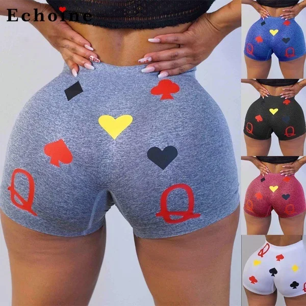 

Casual Print Women Shorts Fashion Skinny Short Pants Plus Size S-5XL Sexy Sporty Elastic Waist Slim Fit Homewear Fitness Legging