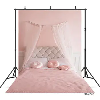 

Bed Curtain Pink Room Photographic Background Computer Printed Backdrop for Lovers Valentine's Day Birthday Photocall Fond Photo