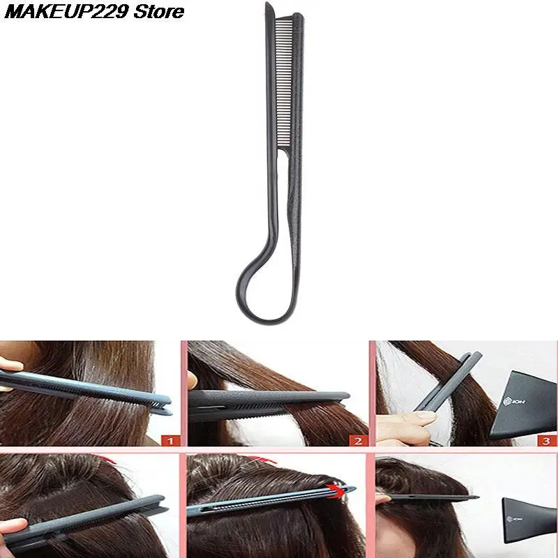 1pc Haircut Straightening V Shape Black Color Comb Cliptype