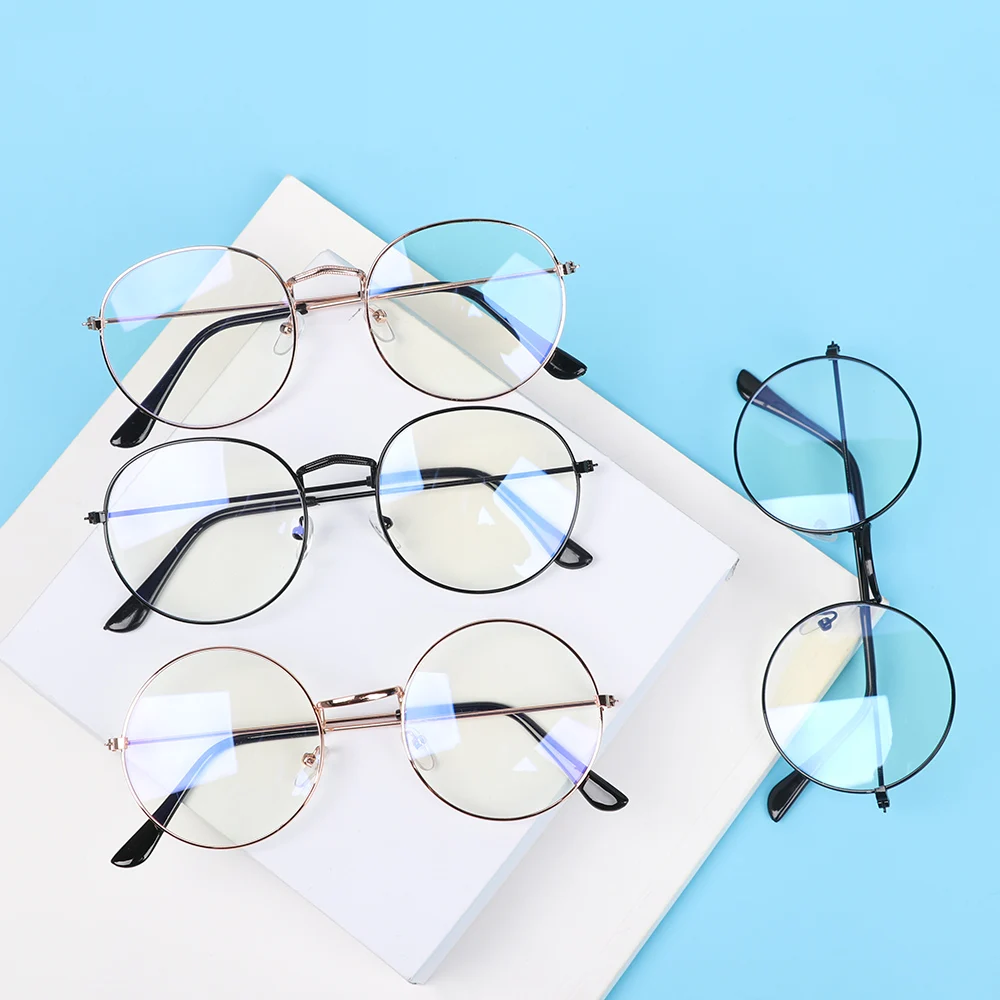 Metal Blue Light Blocking Glasses Women Men Vintage Round Frame  Anti-Blue Light Eyeglasses Eye Protection Ultra Light Eyewear blue light blocking glasses