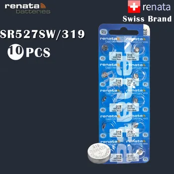 

10X 100% Original Brand New renata 319 Silver Oxide Watch Battery LONG LASTING SR527SW SR527 V319 Swiss Made Button Cell Battery