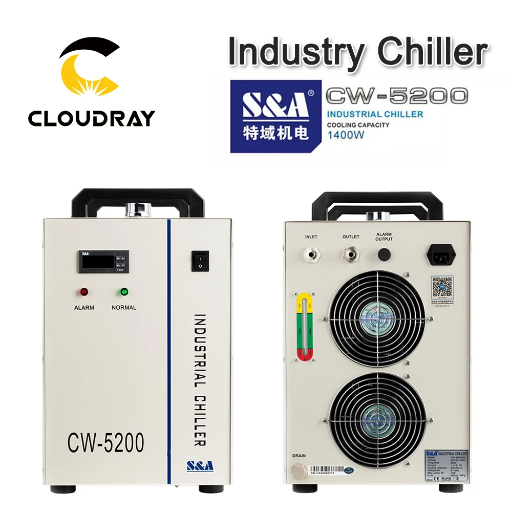 Cloudray S& A CW5200 CW5202 промышленный воздушный охладитель воды для CO2 лазерной гравировки и резки охлаждения 150 Вт лазерная трубка