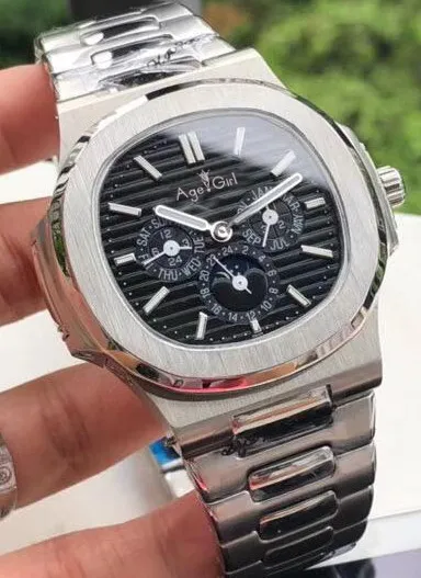 Luxury Brand New Automatic Mechanical Men Watch Sapphire Transparent Moon Phase Watches Rose Gold S