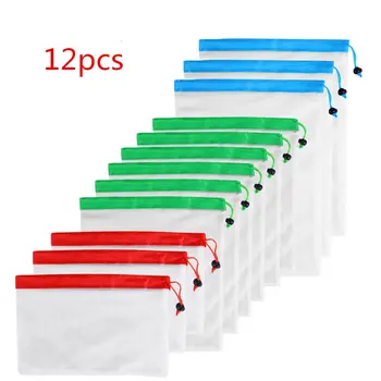 

Polyester Mesh Cloth Stitching Vegetables Fruit Bag Sundries Storage Mesh Bag Repeatable Drawstring Mesh Bag