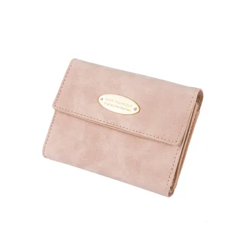 

2020 New Style Women's Wallet Short Korean-style Fashion Nubuck Leather Casual Purse Three Fold Cross-Style
