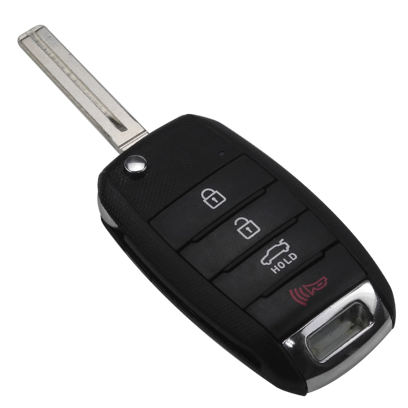 jingyuqin 20pcs/lot Key Fob Cover Smart Car Remote Holder for KIA Sorento Carens Forte Soul Optima Flip Remote Key 4 Buttons - Количество кнопок: Center Groove