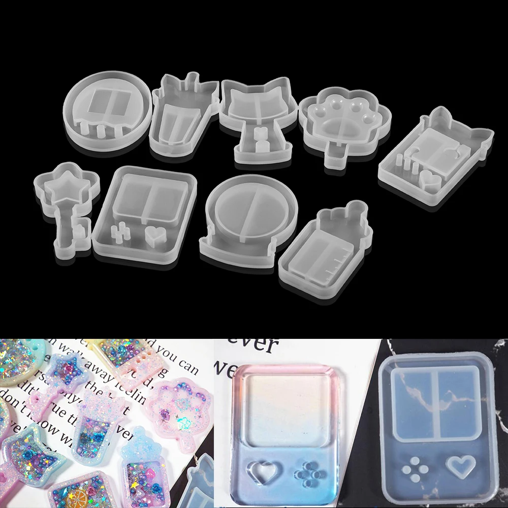 

Kawaii Shaker Silicone Mold UV Epoxy Resin Moulds Game Console Cat Paw Star For DIY Key Chain Pendant Jewelry Making Supplies