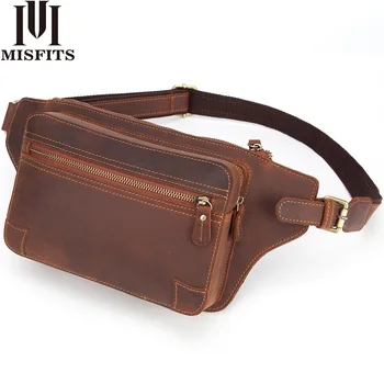 

Quenya Men Waist Pack Brand 100% Genuine Leather Fanny Packs for Phone Pouch Casual Chest Bag Multi-function Male Messenger Bag