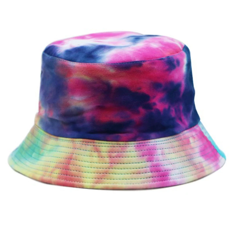 2019 New Bucket Hat Spring And Autumn Fashion One Size Tie Dyed Cotton Rendering Colorful Famous Caps | Аксессуары для одежды