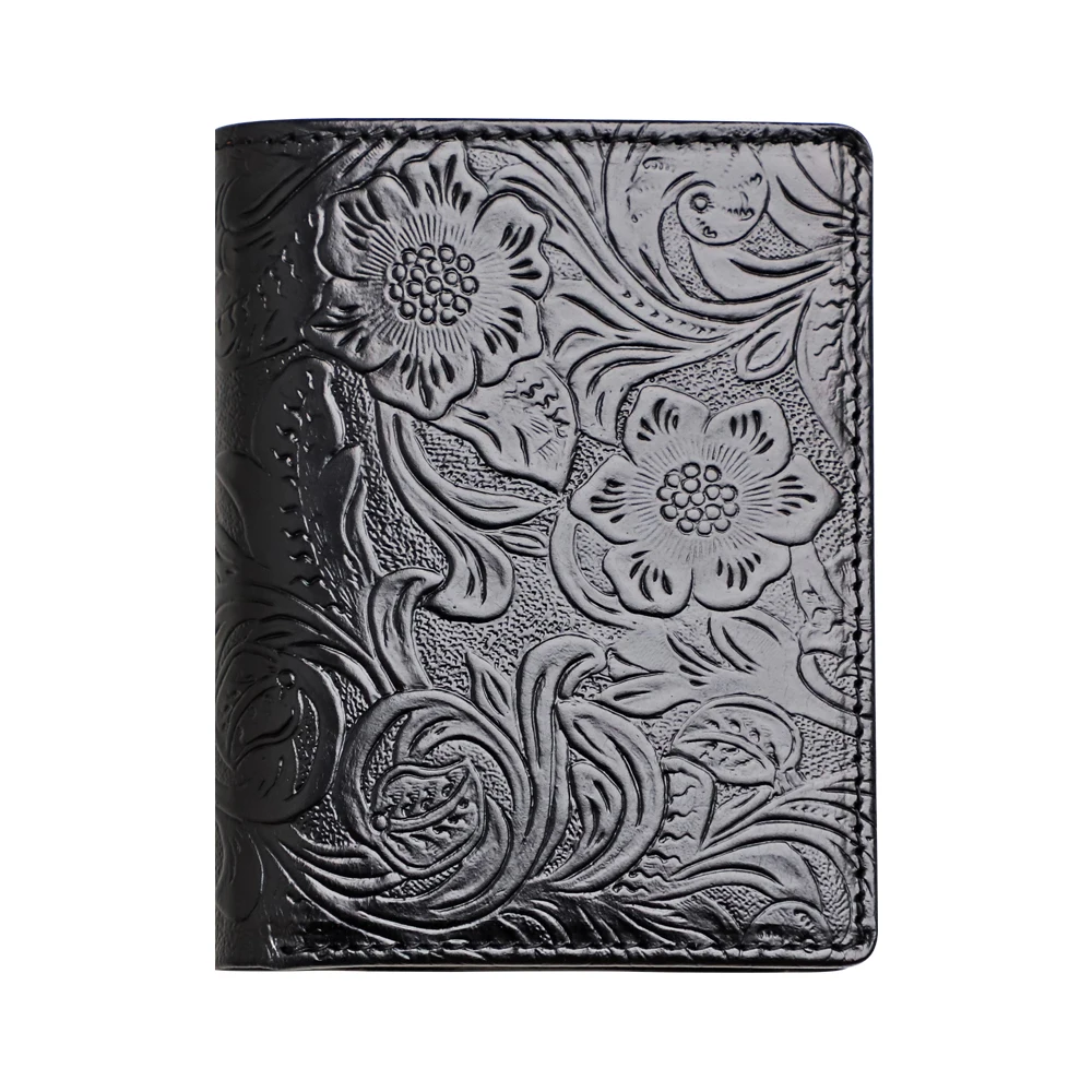 

1 Pcs 8 Card Slots Bag Embossed Pattern Real Leather Credit Card ID Card Holder Bags Short Wallet Portable Small Coin Purse