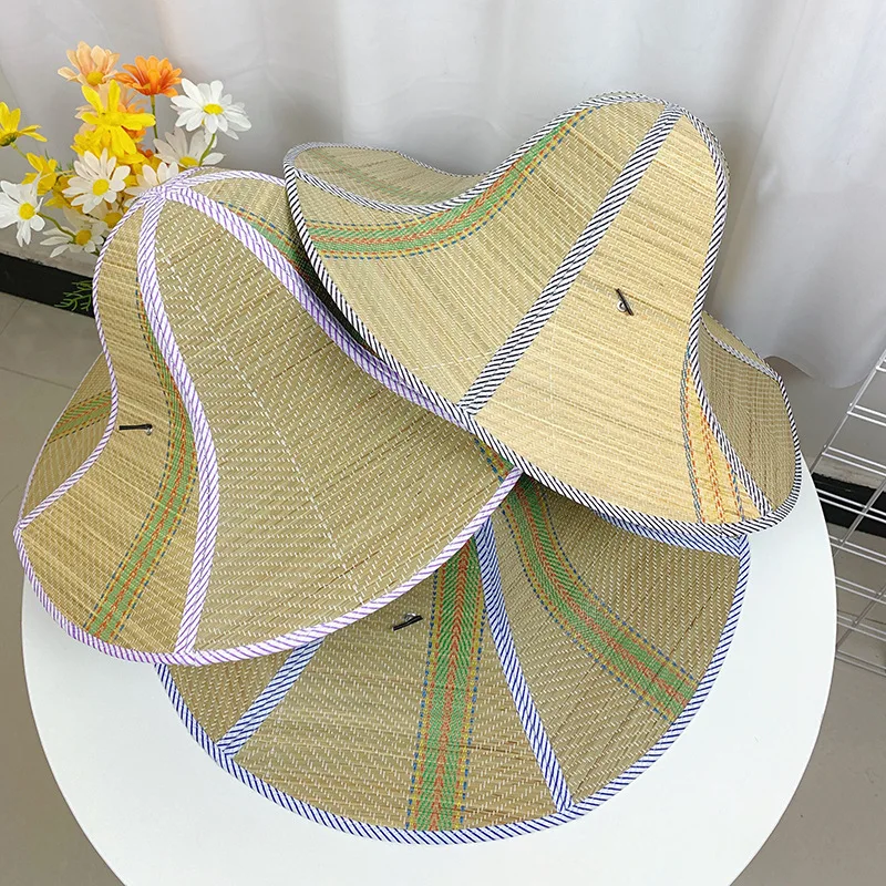 Double-sided Folding Straw Hat Sunscreen Sunshade Hat Collapsible Men and Women Can Wear Summer Farmer Straw