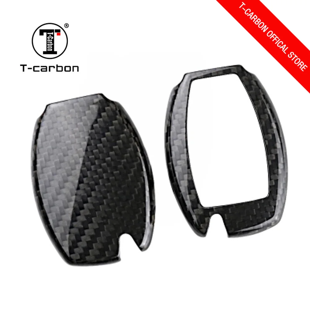 T-carbon чехол из настоящего углеродного волокна для автомобильных ключей, защитный чехол для ключей Mercedes Benz W204 W205 GLA GLC CLK GLE GLK CLS SLK AMG