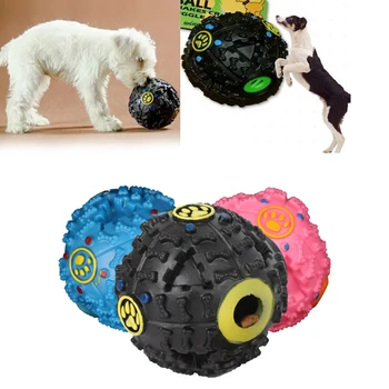 

The Bright Pet Dog Sound Leakage Food Puzzle Squeaky Ball Toys 3colors dog toy