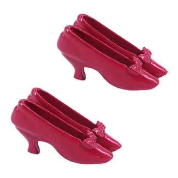 

2 Pairs Mini High Heels High Quality Doll Shoes Doll Costume Props Mini High Heels for Gift Dollhouse Girls