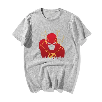 

Fashion The Flash Superhero Barry Allen Tshirt Men T Shirt I Protect This City Tshirt Summer Cotton T-Shirt Hip Hop Streetwear