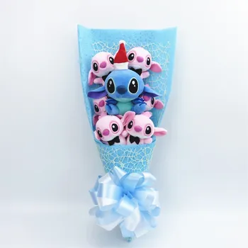 

Hot sale hand made Lovely stitch Plush Toys stuffed animals cartoon Bouquet creative Valentine Christmas Graduation gifts
