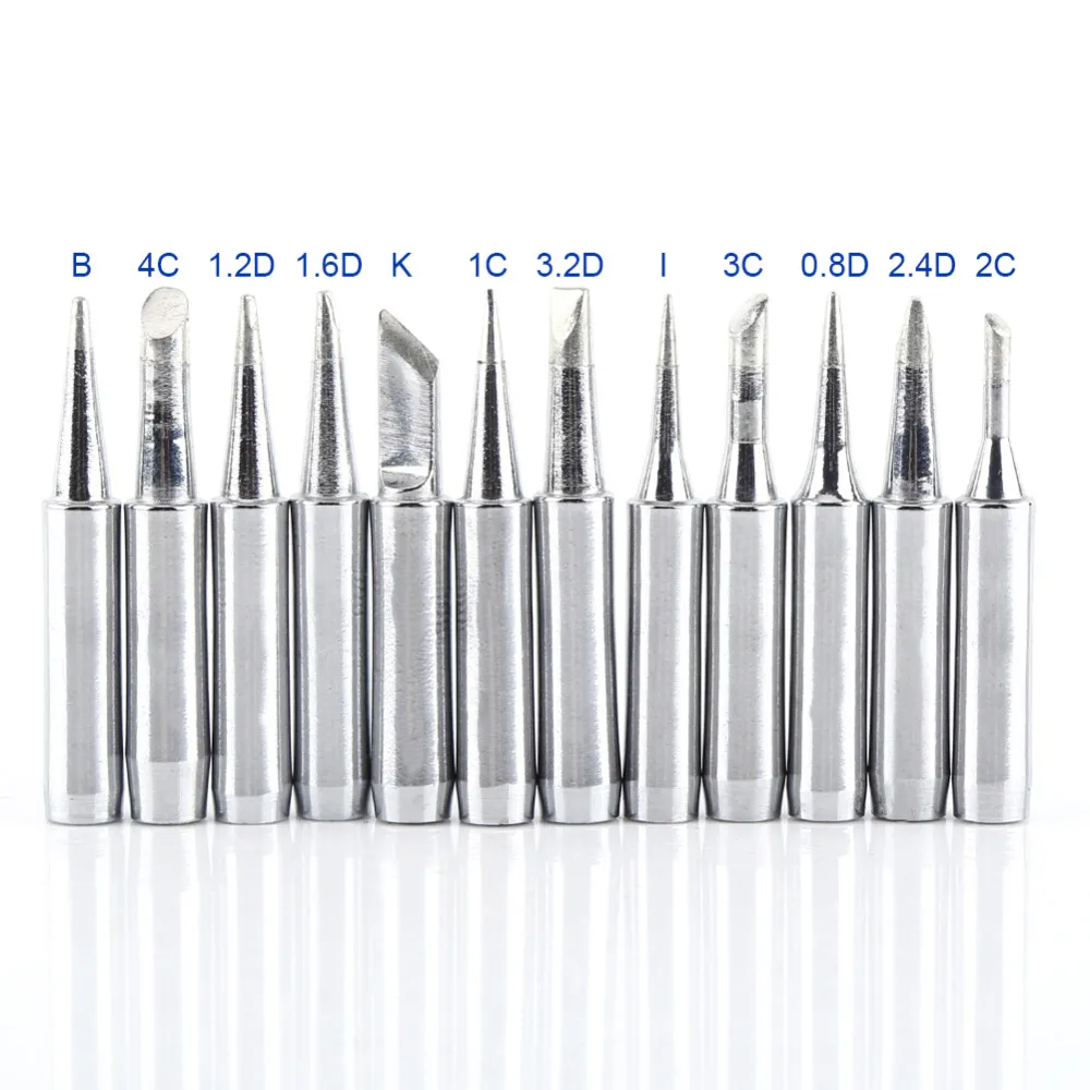 

10Pcs Pure Copper Low Temperature Soldering Iron Solder Tips Station Tool 900M-T-I