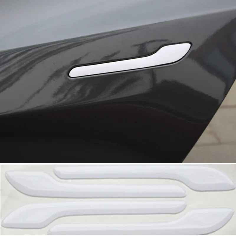 

Car Door Handle Wrap Set Protector Stickers for Tesla Model 3, Door Handle 3D Decal Car Accessories 4Pcs