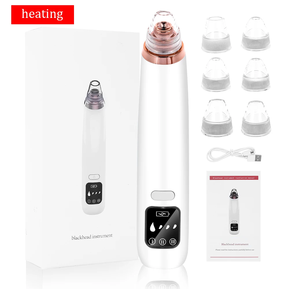 

Electric Blackhead Remover Hot Cleaner Deep Vacuum Pore Cleaner Nose Face Skin Care Machine Vacuum Suction Beauty Tool Face SPA