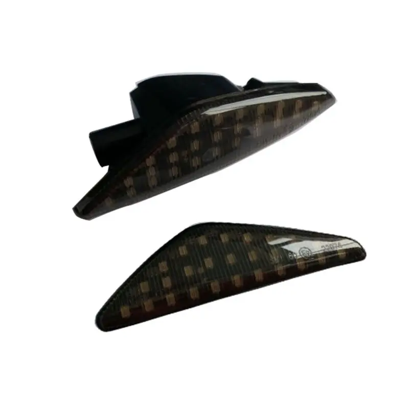 

2Pcs Black/Transparent LED Side Marker Leaf Turn Signal Light Durable Undamage G6KC