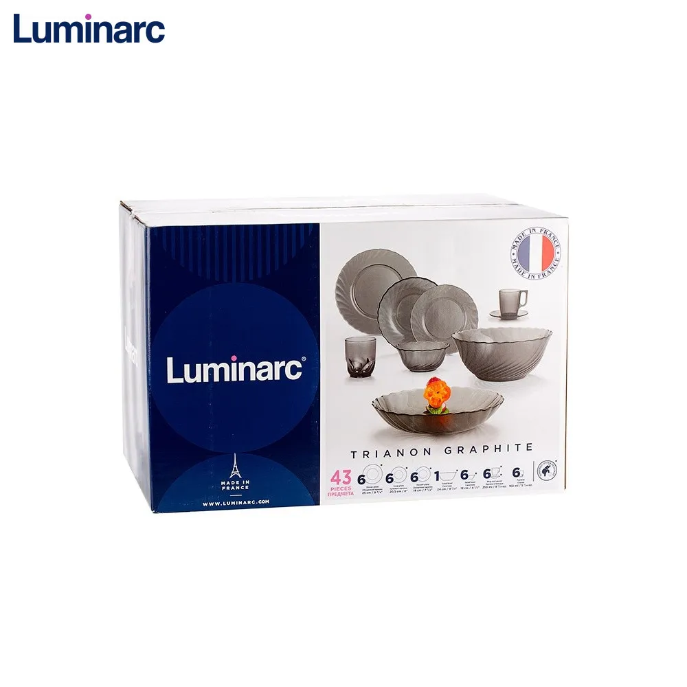 Столовый набор Luminarc \&quotTRIANON GRAPHITE\&quot 43 предмета|Блюдца и тарелки| |