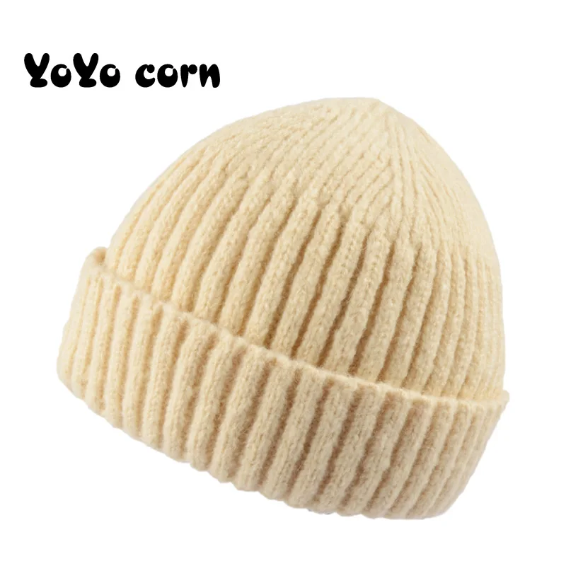 YOYOCORN Балаклава, вязаные шапки, простая женская вязаная шапка, женская брендовая Высококачественная зимняя Лыжная шапка с кроличьим мехом, помпоны, теплая шапка