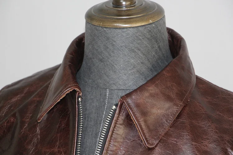 guess genuine leather coats & jackets Free shipping.High quality batik cowhide jacket.vintage 1930 heavy genuine leather coat,slim motor leather wear.sales black sheepskin coat