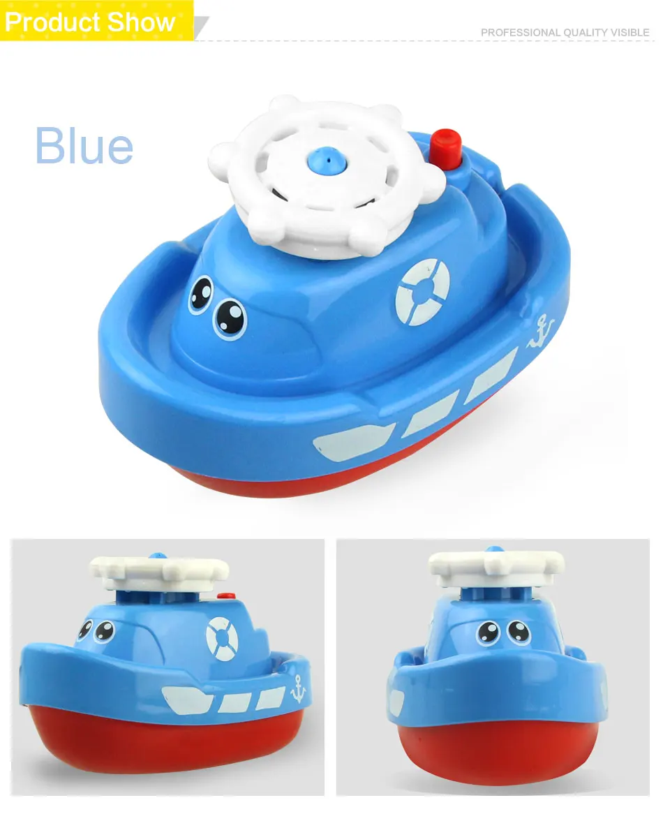 Baby Bath Toy Cute Electric Rotating Boat Automatic Spraying Jet Boat Pool Bathroom Water Toy Kids Birthday Gifts for Children