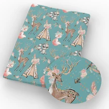 Дэвид Энджи 50*145 см лиса олень с переводной термопечатью на плойстер хлопчатобумажная ткань, материалы для ручных поделок для ручной работы, c7449