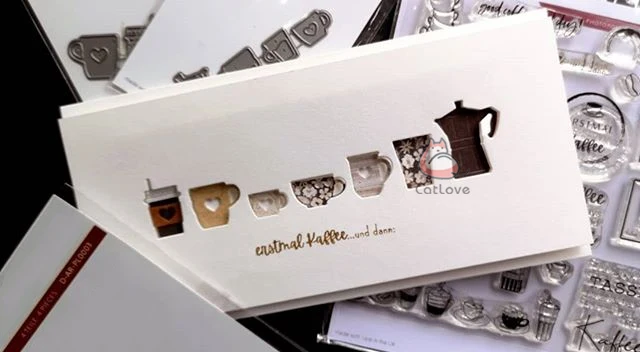 Catlove 커피 컵 금속 절단 다이 스크랩북 금형 칼 스텐실 다이 컷 카드 만들기 DIY 공예 엠보싱 2020 년 새로운 다이 만들기