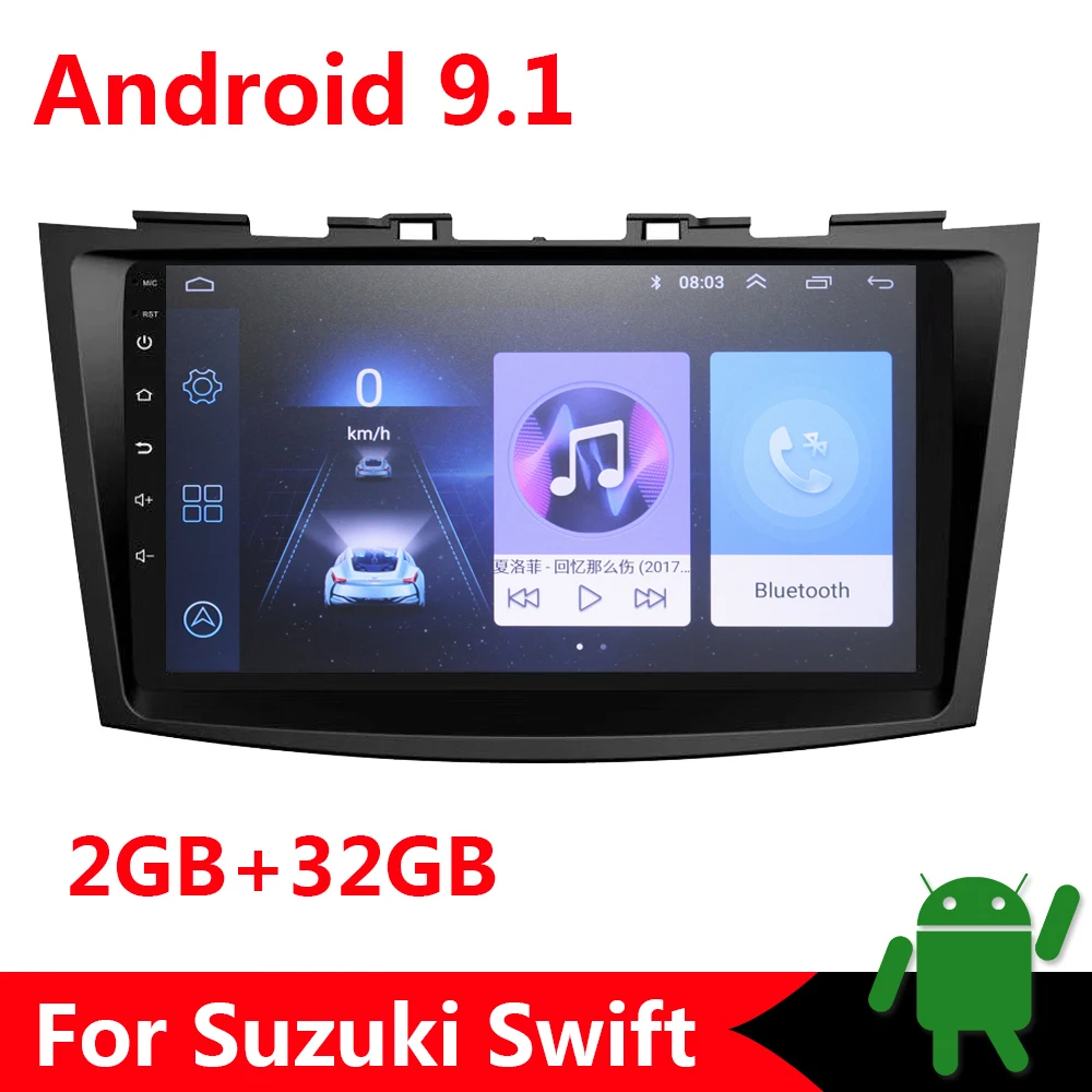 9 дюймов 2G+ 32G 2 din Android 9,1 автомобильный dvd-плеер для Suzuki Swift 2011- автомобильный Радио мультимедийный плеер gps Навигация BT wifi