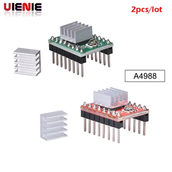 

2pcs/lot StepStick A4988 Stepper Motor Driver With Heat sink Carrier Reprap 4-layer PCB RAMPS replace A4988 step motor driver