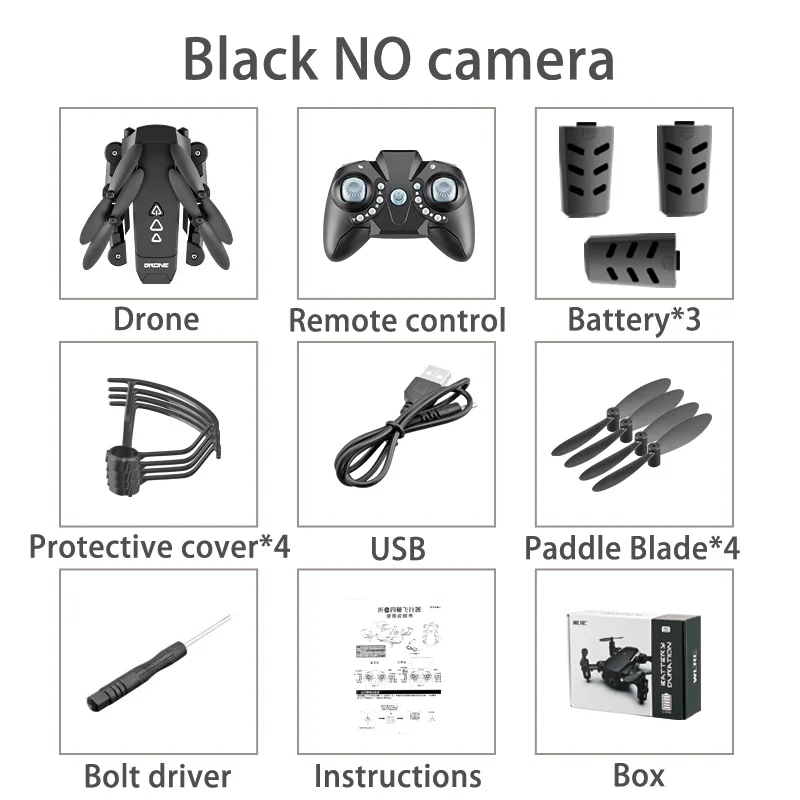 NO Camera 3B-Box Профессиональный складной мини-Дрон с камерой HD аэрофотосъемка сверхдлинный Квадрокоптер с контролем трека - Цвет: NO Camera 3B-Box