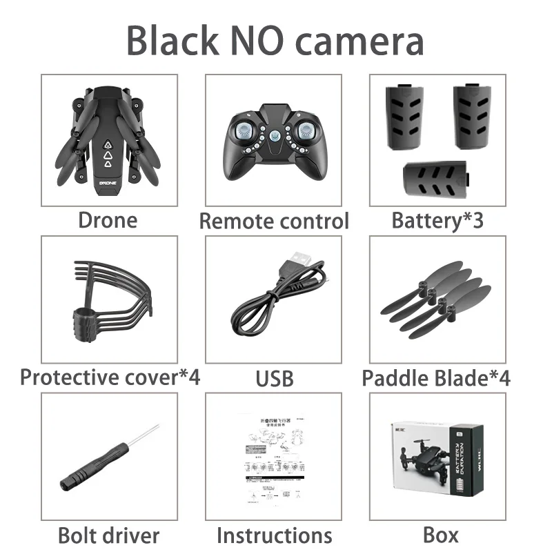 Профессиональный складной мини-Дрон с камерой HD аэрофотосъемка сверхдлинный Квадрокоптер с контролем трека - Цвет: NO Camera 3B-Box