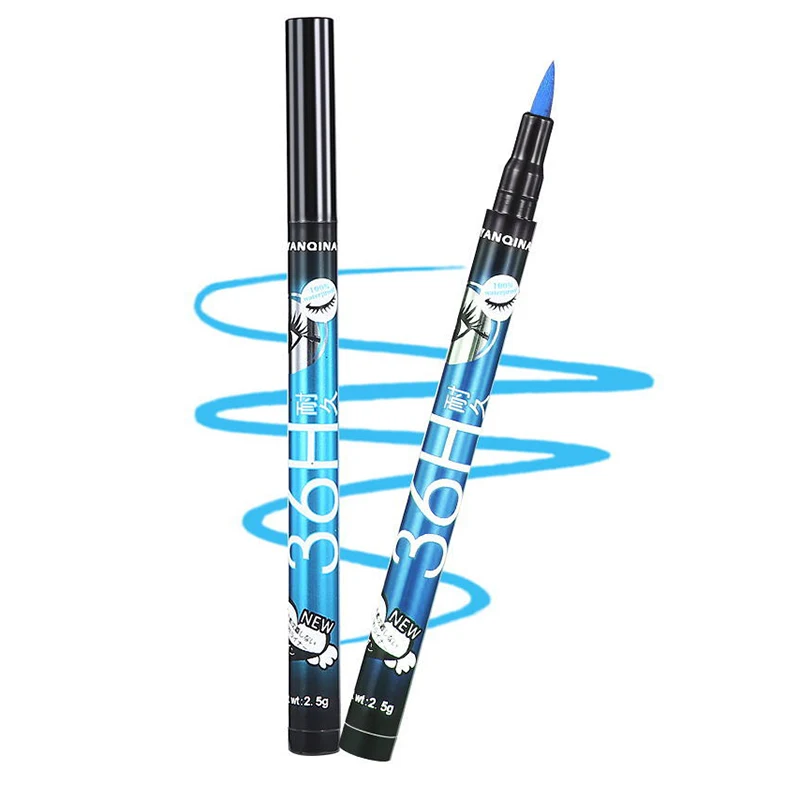4 цвета черный 36H карандаш-подводка для глаз быстросохнущая Водонепроницаемый долговечный жидкий карандаш-подводка для глаз, мягкий инструменты для макияжа кисть для теней для век