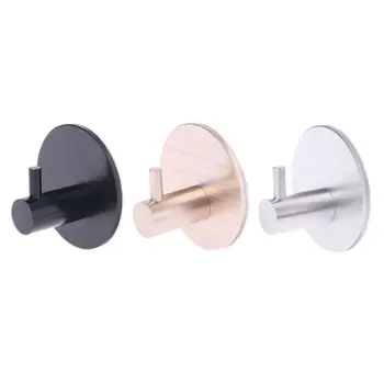 

4 Pcs Round Self Adhesive Hooks Home Kitchen Wall Door Hook Clothes Coat Bag Key Hanger Bathroom Towel Holder Storage Aluminum