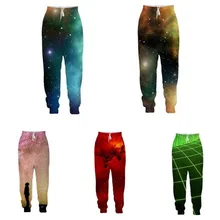 Брюки с 3D принтом вселенной, S-5XL, длинные штаны для мужчин и женщин, модные повседневные спортивные штаны на шнурке с изображением звездного неба