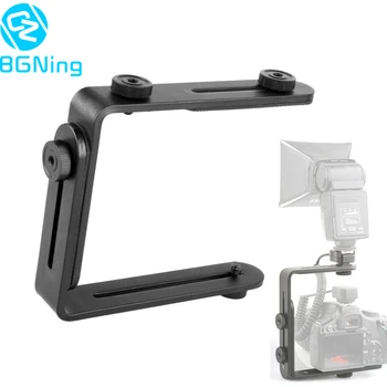 

BGNing Flash Bracket SLR Mount Holder Double L Type Board Extenstion Camera Support Adjustable LED Photography Lights Stands
