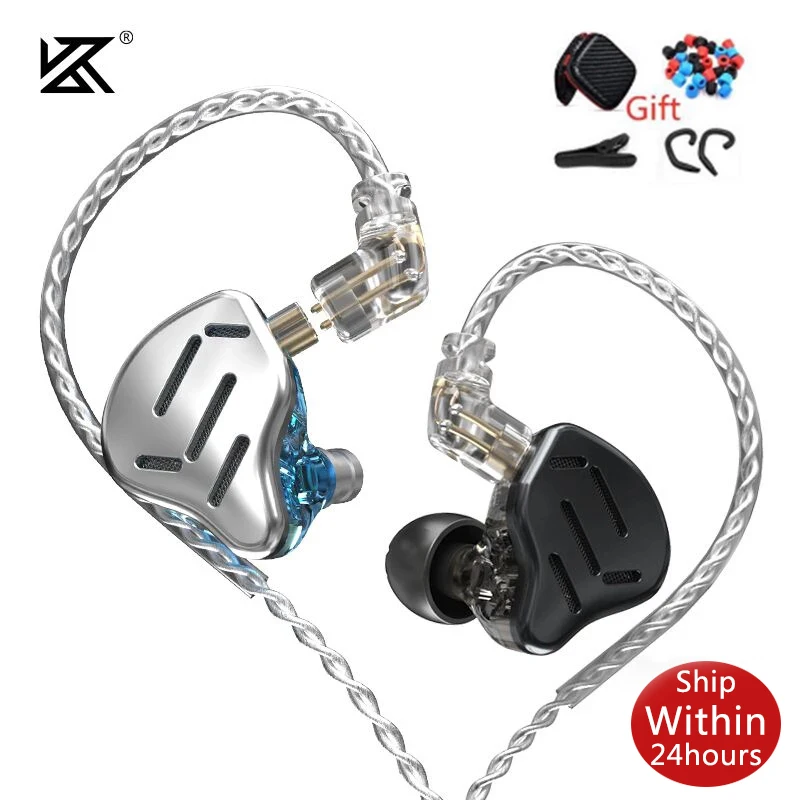 Гибридные наушники-вкладыши KZ ZAX 7BA 1DD 16 шт. металлические Hi-Fi наушники музыкальная