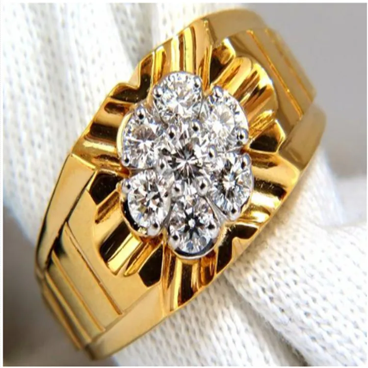 

Milangirl Big Dazzling Flower Shape Finger Ring CZ Zircon Woman Girl Delicate Crystal Wedding Engagement Rings